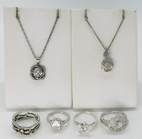 Simulated Diamond Rings & Necklaces