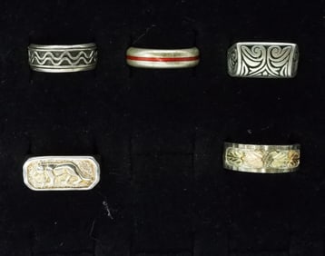 Five Sterling 14k Fashion Rings