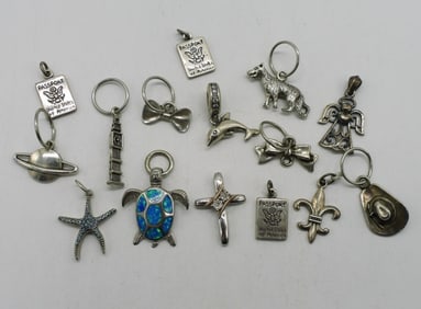 15 Sterling Pendants & Charms