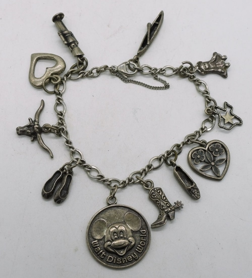 Vintage 925 Charm Bracelet - 11 Charms (1 of 1)