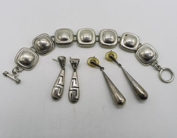 Mexico 925 Bracelet & Pierced Earrings