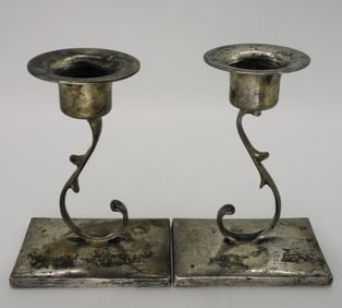 Pair of Sterling Candlestick Holders