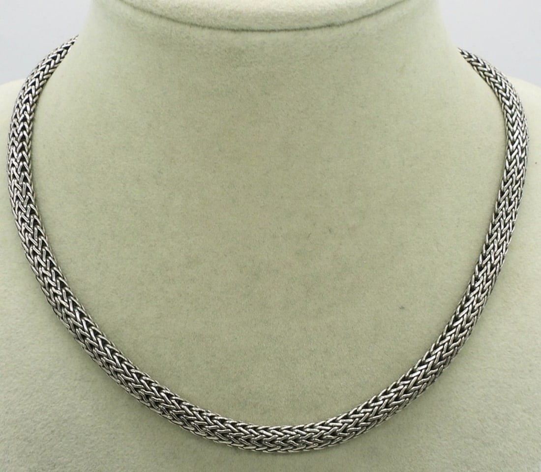 Wheat Link Necklace: 16" wheat link necklace. Possibly John Hardy, but cannot verify. (31.2 dwt)