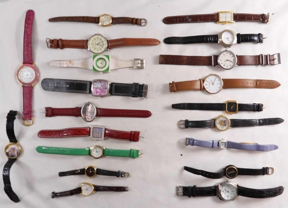 (20) Ladies Leather Band Watches: Watches are not verified, authenticated, or tested in running condition unless specified.