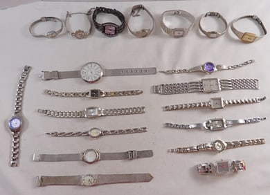 (20) Ladies Silver-Tone Clasp Watches