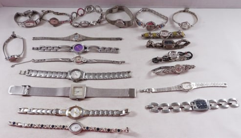 (20) Ladies' Silver-Tone Clasp Watches