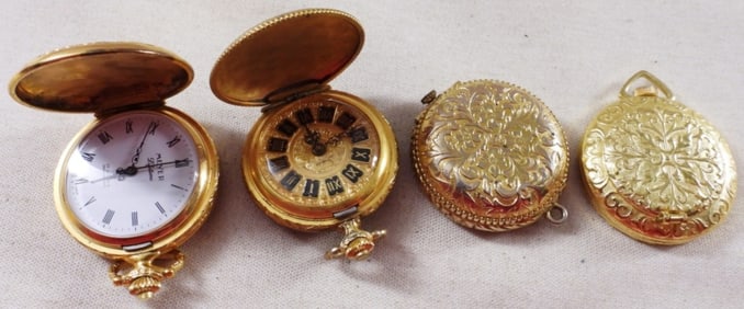 (4) Ladies' Gold-Tone Pocket Watches