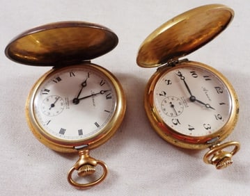 (2) Gold-Tone Pocket Watches