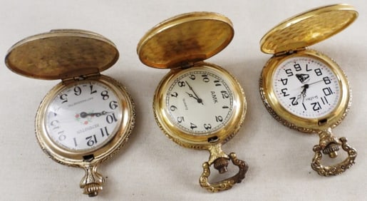 (3) Ornate Pocket Watches