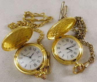 (2) Gold-Tone Ladies' Pocket Watches Hunter