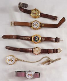 (6) Lorus Mickey Mouse Watch Lot
