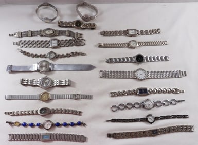 (20) Silver-Tone Clasp Watches