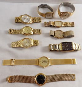 (10) Men's Gold-Tone Watches
