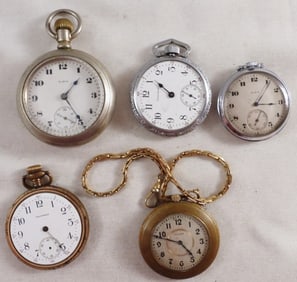 (5) Men's Pocket Watches