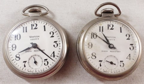 (2) Westclox Scotty Pocket Watches