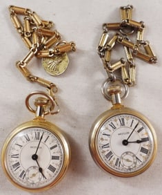 (2) Open Face Pocket Watches