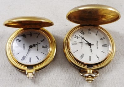 (2) Gold-Tone Hunter Pocket Watches