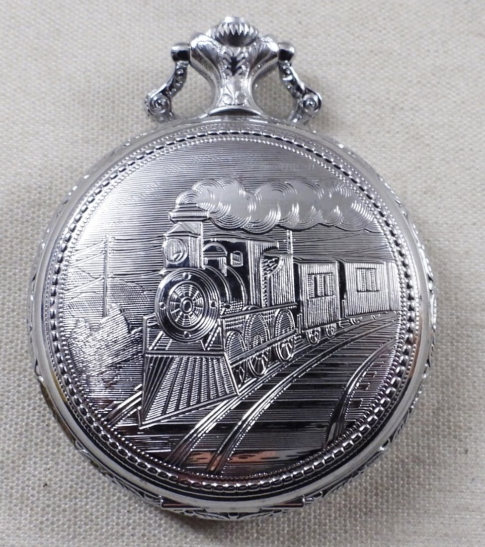 Silver-Tone Ornate Pocket Watch (1 of 5)