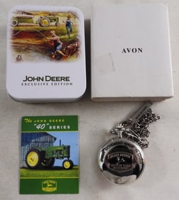 John Deere Avon Pocket Watch In A Tin