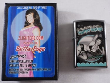 Bettie Page Zippo Lighter Happy Hour! 2013