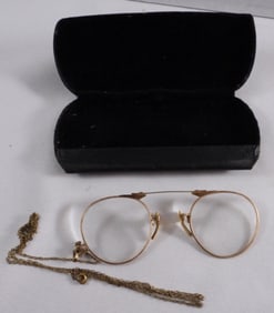 Gold-Tone Wire Nez Nose Pinch Style Glasses