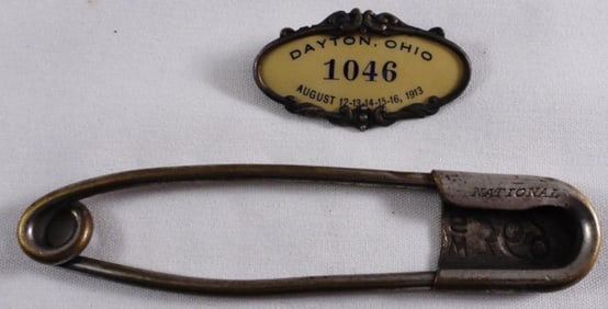 Very Large Safety Pin & Dayton, Ohio Pin