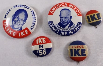 (5) Ike For President Pins