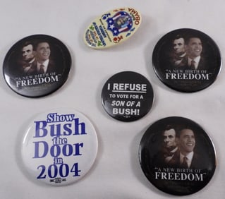 (6) Obama & Bush Pins