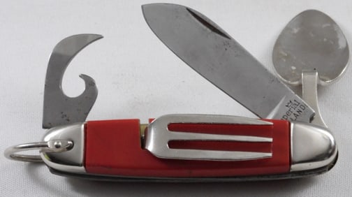 Camper Knife With Spoon, Fork, Opener