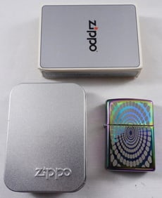 Eye Of The Storm Rainbow Chrome Pattern Zippo