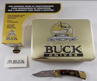 Buck 100 Year Anniversary Knife In A Tin