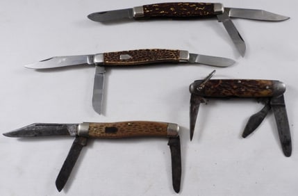 (4) 3-Blade Pocket Knives
