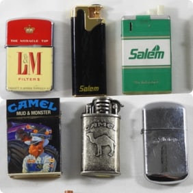 (10) Cigarette Lighters Camel & Other