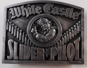 White Castle Slider Pilot Belt Buckle