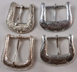 (4) Silver-Tone Belt Buckles