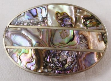 Abalone Shell Inlay Belt Buckle