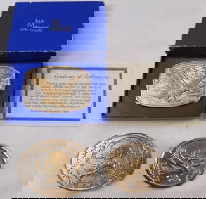 (3) American Eagle Belt Buckles