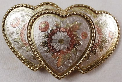 Vintage Tri-Heart Shape Belt Buckle
