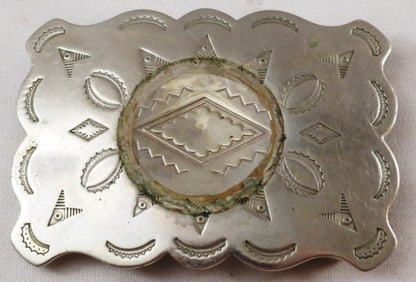 Solid Nickel Silver Vintage Belt Buckle