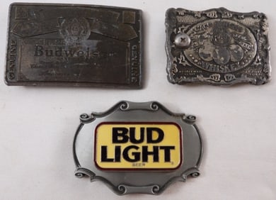 (3) Alcohol Belt Buckles