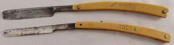 (2) Straight Razors Yellow Handles