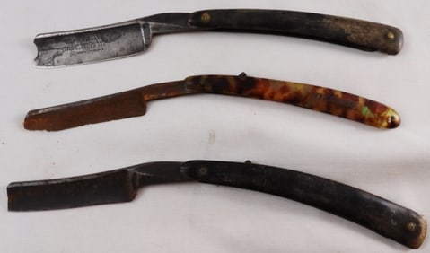 (3) Vintage Large Straight Razors