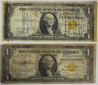 (2) 1935A $1 North Africa Silver Certs.