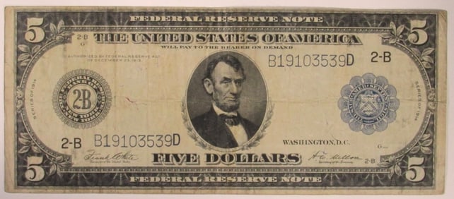 1914 $5 Federal Reserve Note