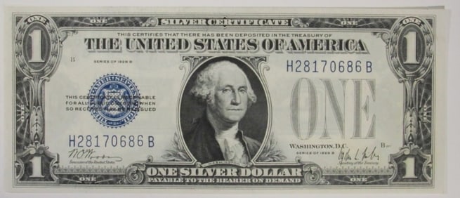 1928B $1 Silver Cert Funny Back