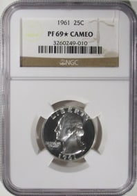 1961 Washington Quarter, NGC PF-69* Cameo