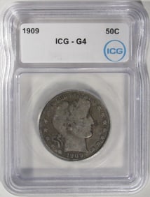 1909 Barber Half Dollar, ICG G-4