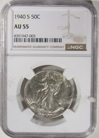 1940-S Walking Liberty Half, NGC AU-55