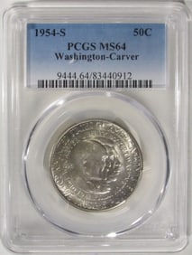 1954-S Wash. Carver Commem Half, PCGS MS-64
