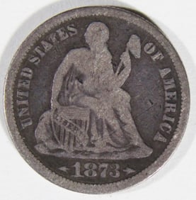 1873 Arrows Seated Dime